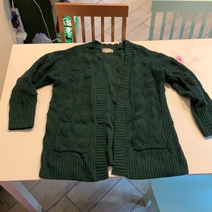 Knit emerald green cardigan